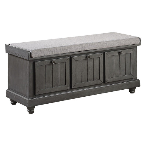 Wali 44 Inch Bench with Lift Top Storage, Plush Gray Cushioned Seat -BM336333