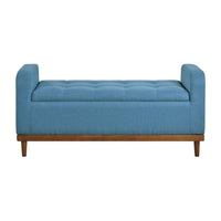 Bity Lift Top Storage Bench, Blue Textured Fabric, Wood Base, 50 Inch -BM336336
