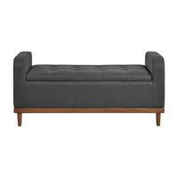 Bity Lift Top Storage Bench, Dark Gray Textured Fabric, Wood 50 Inch -BM336337