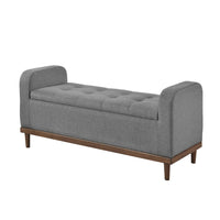Bity Lift Top Storage Bench, Medium Gray Textured Fabric, Wood 50 Inch -BM336338