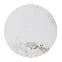 Ryea Side End Table, White Sintered Stone Top, Conical Base 20 Inch -BM336349