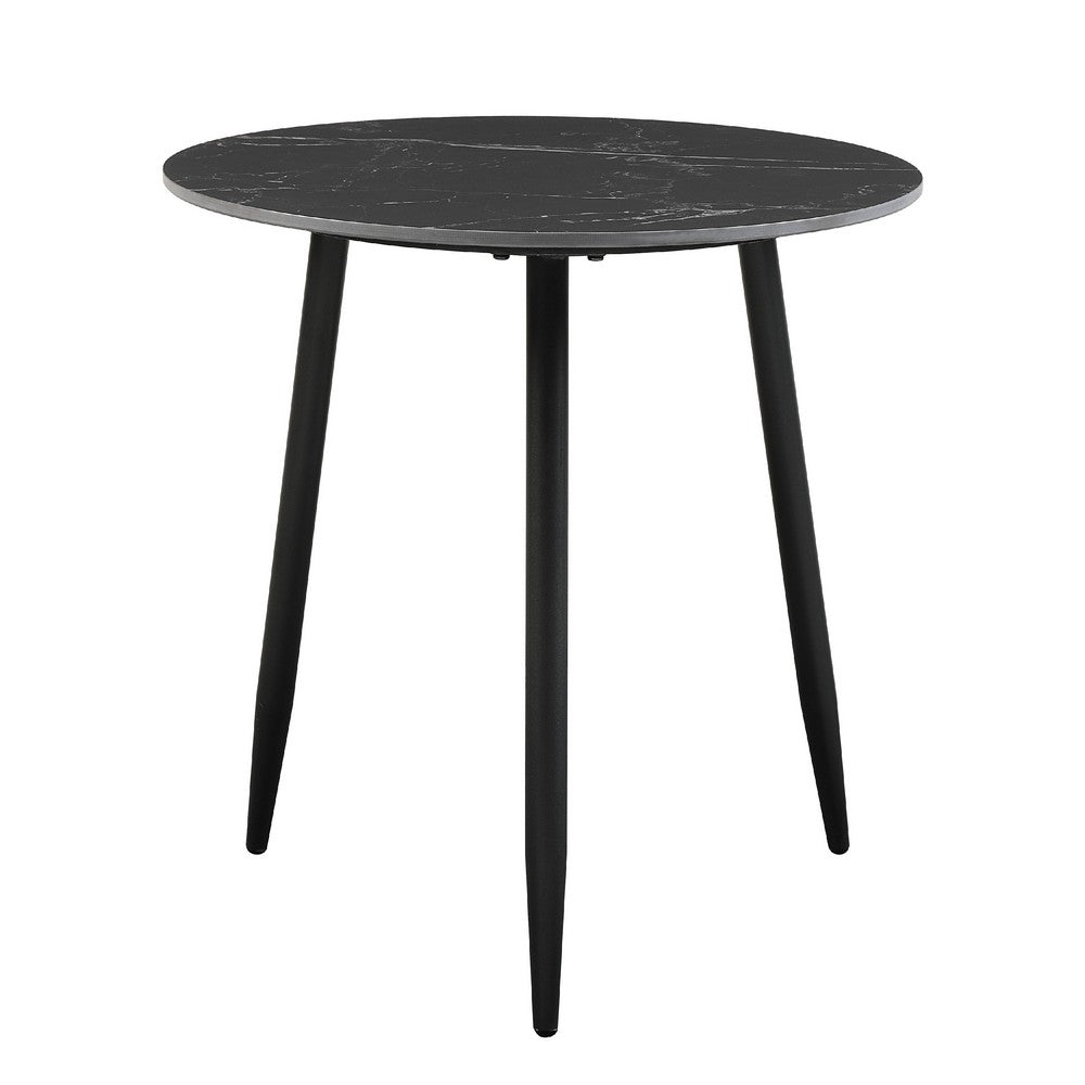 Lyra 3pc Occasional Coffee Table Set, Nesting Black Stone Top, Black -BM336350