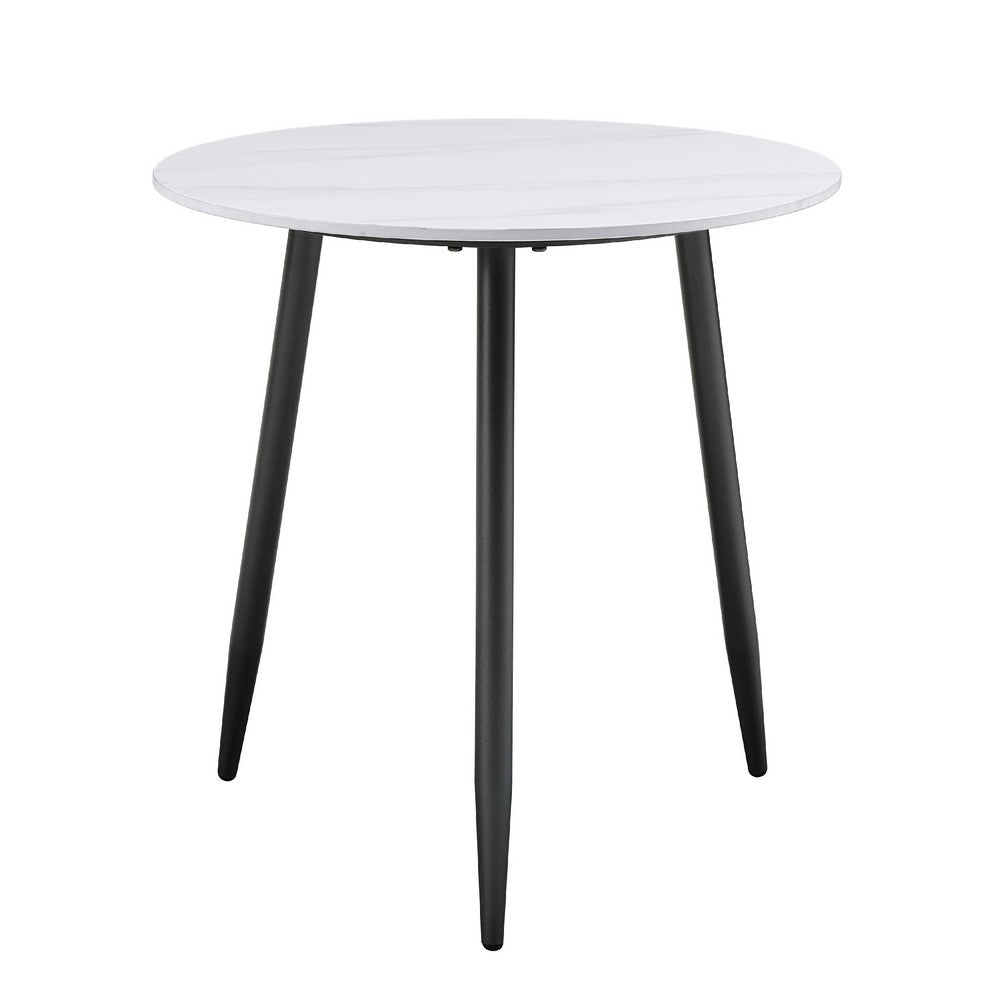 Lyra 3pc Occasional Coffee Table Set, Nesting White Stone Top, Black -BM336351