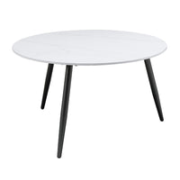 Lyra 3pc Occasional Coffee Table Set, Nesting White Stone Top, Black -BM336351