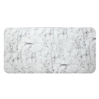 Marty 3pc Coffee End Table Set, White Marble Fluted Glass Tops, Black -BM336352