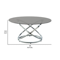 Marlyn 3pc Coffee End Table Set, Black Round Tempered Glass, Chrome -BM336359