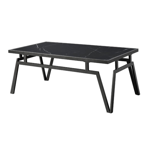 Howie 3pc Coffee and End Table Set, Black Sintered Stone, Bronze -BM336360