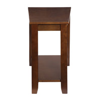 Elyna Chairside End Table, Wedge Shaped Espresso Brown Wood 24 Inch -BM336361