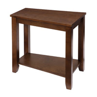 Elyna Chairside End Table, Wedge Shaped Espresso Brown Wood 24 Inch -BM336361