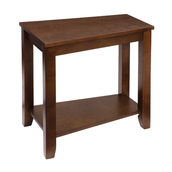 Elyna Chairside End Table, Wedge Shaped Espresso Brown Wood 24 Inch -BM336361