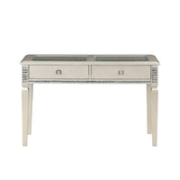 Juhi Sofa Console Table, 2 Drawers, Mirror Trim, Champagne Silver -BM336363
