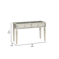 Juhi Sofa Console Table, 2 Drawers, Mirror Trim, Champagne Silver -BM336363