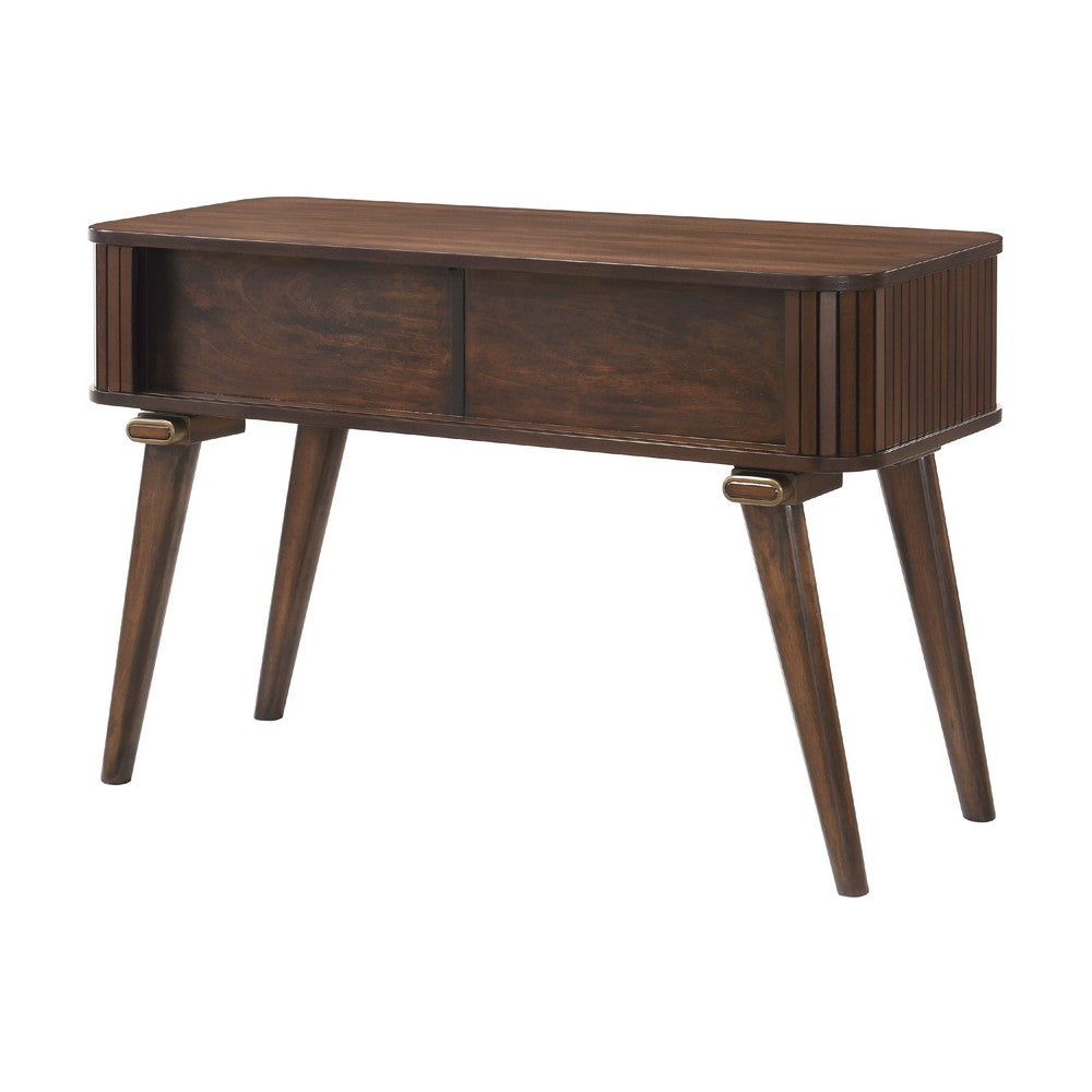 Manny Sofa Console Table, 2 Tambour Doors, Walnut Brown 48 Inch -BM336365