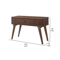 Manny Sofa Console Table, 2 Tambour Doors, Walnut Brown 48 Inch -BM336365