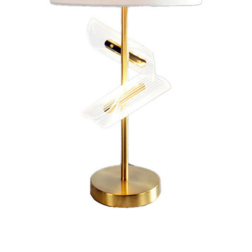 Limy 2pc Table Lamp Set, White Shade, Classic Gold Base, 20 Inch -BM336395