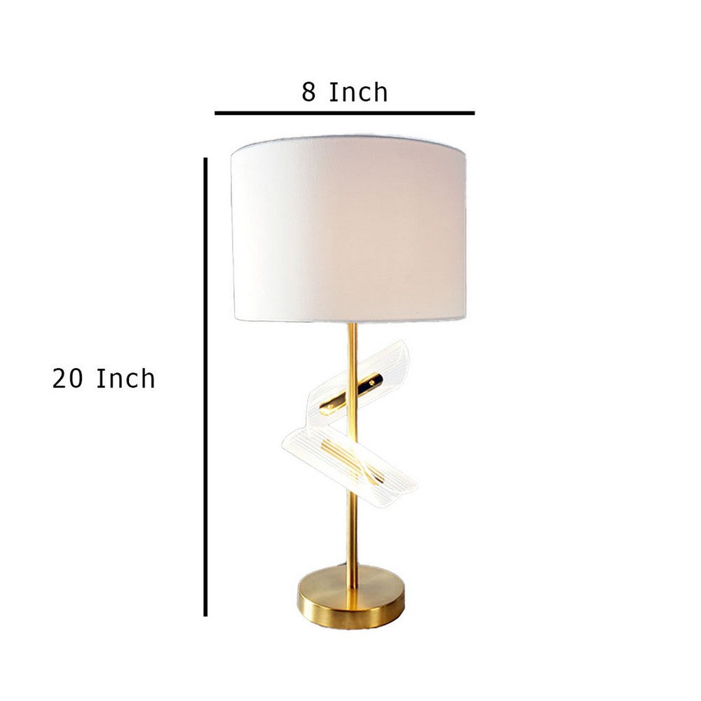 Limy 2pc Table Lamp Set, White Shade, Classic Gold Base, 20 Inch -BM336395