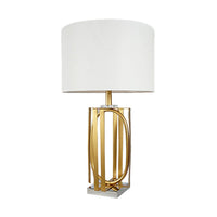Limy 2pc Table Lamp Set, White Shade, Gold and Chrome Base, 29 Inch -BM336396