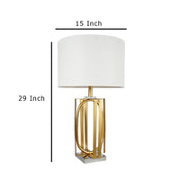 Limy 2pc Table Lamp Set, White Shade, Gold and Chrome Base, 29 Inch -BM336396
