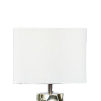 Limy 2pc Table Lamp Set, White Shade, Silver Resin Base, 29 Inch -BM336397