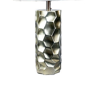 Limy 2pc Table Lamp Set, White Shade, Silver Resin Base, 29 Inch -BM336397