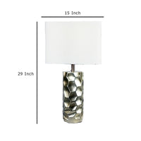 Limy 2pc Table Lamp Set, White Shade, Silver Resin Base, 29 Inch -BM336397