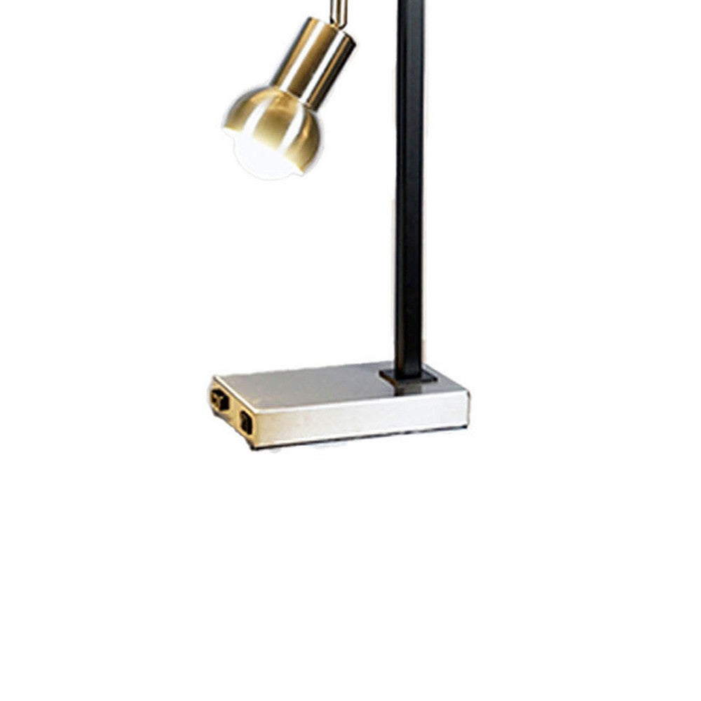 Limy 2pc Table Lamp Set, White Shade, Chrome and Black Frame, 29 Inch -BM336398