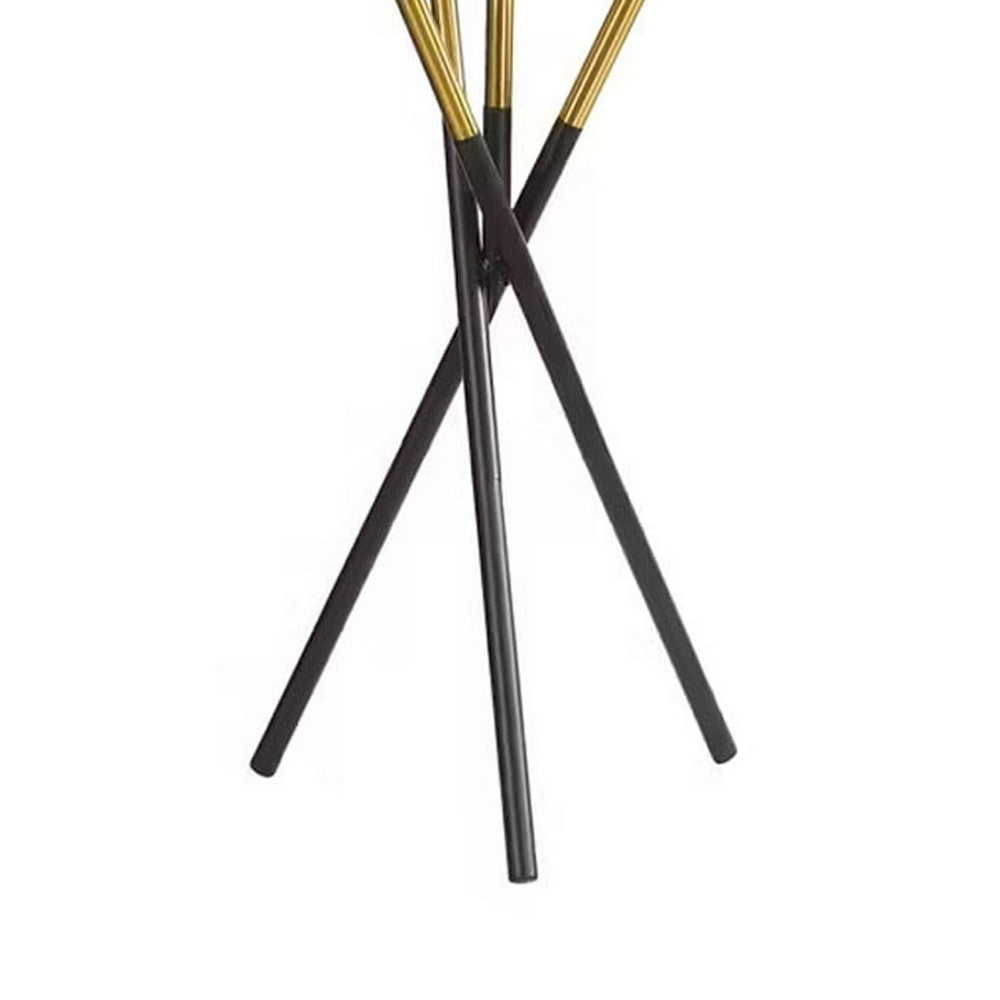 Azy Table Lamp, Frosted White Shade, Tripod Base, Black Gold, 30 Inch -BM336400