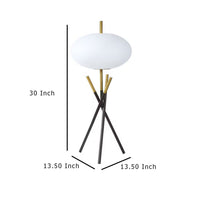 Azy Table Lamp, Frosted White Shade, Tripod Base, Black Gold, 30 Inch -BM336400