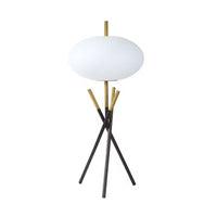 Azy Table Lamp, Frosted White Shade, Tripod Base, Black Gold, 30 Inch -BM336400
