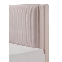 Cery Full Size Platform Bed, Pink Upholstery, Textured Headboard -BM336404