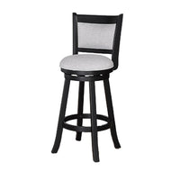 Cecy Set of 2 Swivel Barstool Chairs, Dove Gray Linen, Charcoal Black -BM336412