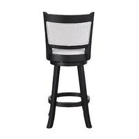 Cecy Set of 2 Swivel Barstool Chairs, Dove Gray Linen, Charcoal Black -BM336412