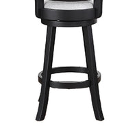 Cecy Set of 2 Swivel Barstool Chairs, Dove Gray Linen, Charcoal Black -BM336412