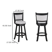 Cecy Set of 2 Swivel Barstool Chairs, Dove Gray Linen, Charcoal Black -BM336412