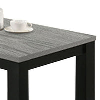 Tex 3pc Coffee and Side End Table Set, Gray Top, Black Wood Legs -BM336413