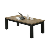 Tex 3pc Coffee and Side End Table Set | Brown Top | Black Wood Legs - BM336414