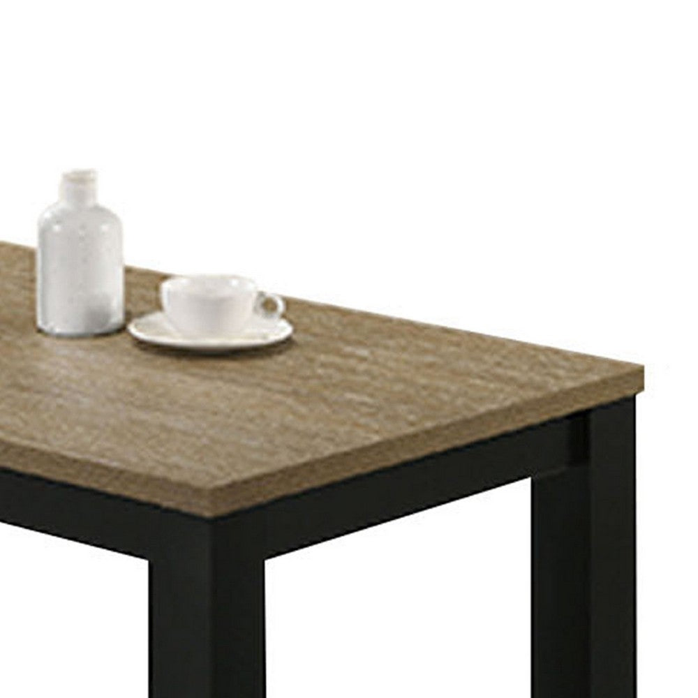 Tex 3pc Coffee and Side End Table Set | Brown Top | Black Wood Legs - BM336414