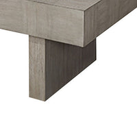 Lezy Coffee Table, 52 Inch, Gray Oak Wood Top, Double Pedestal Base -BM336417