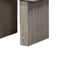 Lezy Side End Table, 22 Inch, Gray Oak Wood Top, Double Pedestal Base -BM336418
