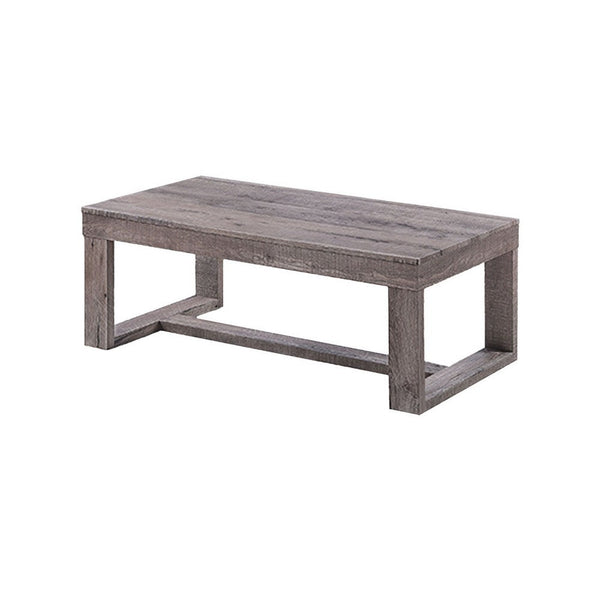 Knic Coffee Table, 48 Inch, Gray Rectangular Top, Double Pedestal Base -BM336419