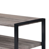 Mils Coffee Table, 48 Inch, Gray Rectangle Wood Top, Black Metal Legs -BM336421