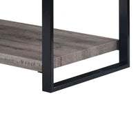 Mils Coffee Table, 48 Inch, Gray Rectangle Wood Top, Black Metal Legs -BM336421