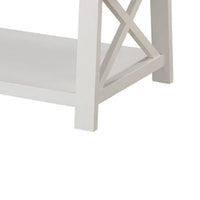 Heo 3pc Coffee and Side End Table Set, Gray Wood Top, White X Legs -BM336423