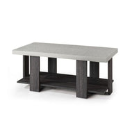 Birz 3pc Coffee and Side End Table Set, Beige Wood Top, Gray Base -BM336424
