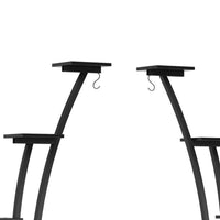 6 Tier Plant Stand Set of 2 w Hooks, Curved Display Shelf, Black -BM336901