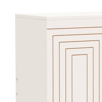 Entryway Shoe Cabinet with 2 Doors, 5 Tier, 37 Inch White and Gold -BM336902