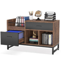 Lateral File Cabinet with 2 Drawers, Rustic Brown Black, 39 Inch -BM336903