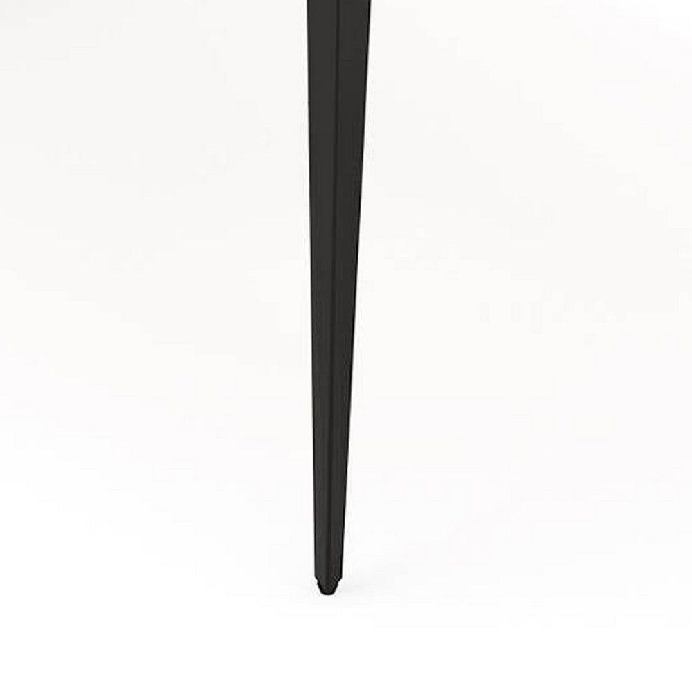 Office Conference Table, 71 Inch Light Brown Boat Shaped, Black Metal  -BM336904