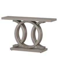 Sofa Console Table w Geometric Double C Base, 55 Inch Farmhouse Gray -BM336905