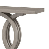 Sofa Console Table w Geometric Double C Base, 55 Inch Farmhouse Gray -BM336905